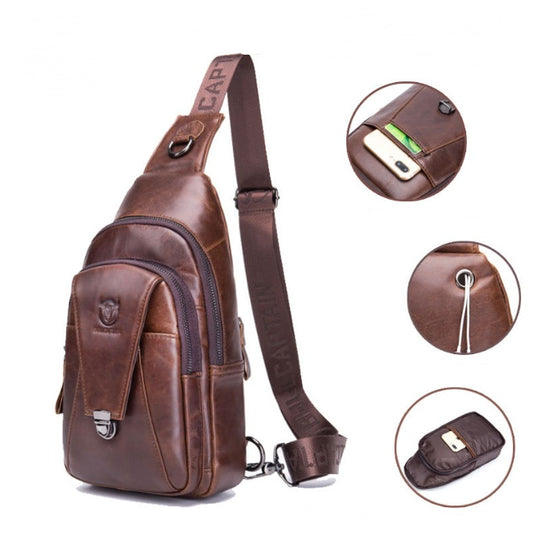 Men Genuine Leather Crossbody Bag