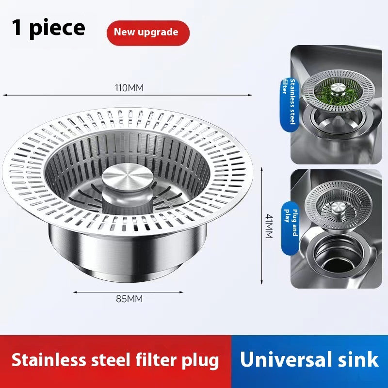 Stainless Steel Kitchen Bounce Core Sink Strainer Drain Cap