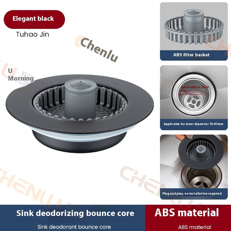 Stainless Steel Kitchen Bounce Core Sink Strainer Drain Cap